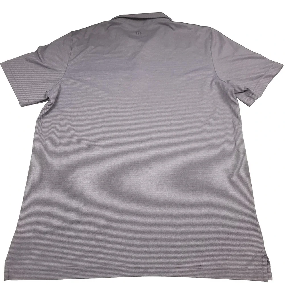 Travis Mathew Mens XL Shirt Purple Pima Cotton Blend Golf Polo Micro Stripe‎ Lux